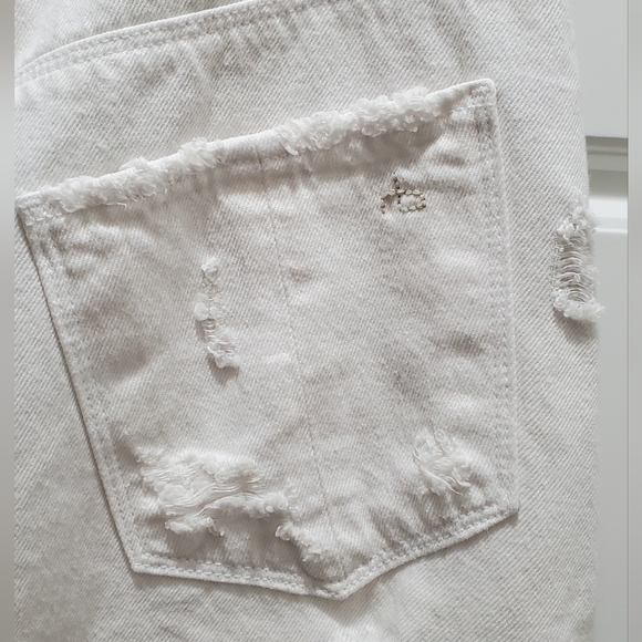 RAG & BONE DISTRESSED DESTROYED SHRED WHITE DENIM SKIRT WOMEN SIZE 25 ROCKER - Picture 9 of 13